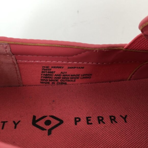 KATY PERRY The Kerry Canvas Slip-On Pink Palm Tree Sneaker Size 7M - Picture 9 of 15